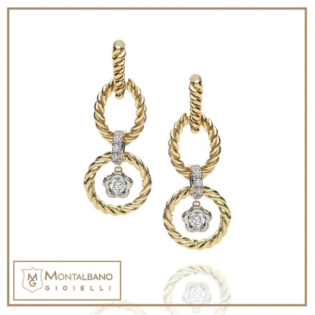 Orecchini Intrecci fiori oro 18kt